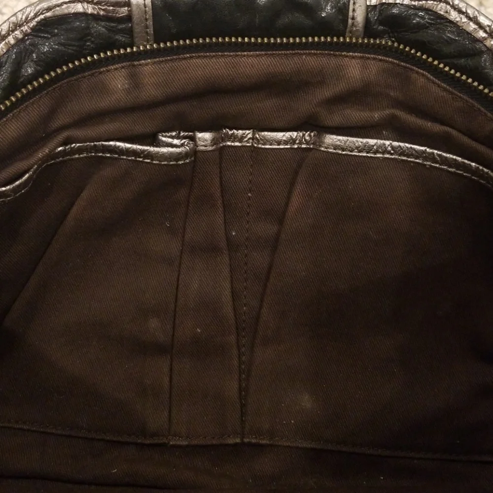 KOOBA Black with Silver Zippered Clutch